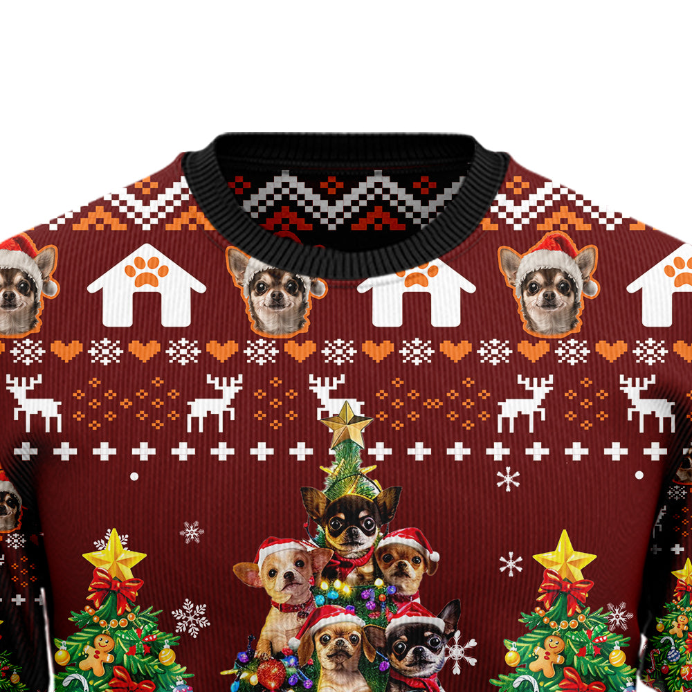 Chihuahua Christmas Tree Ugly Christmas Sweater