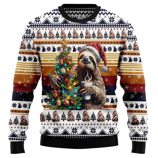 Festive Sloth Ugly Christmas Sweater