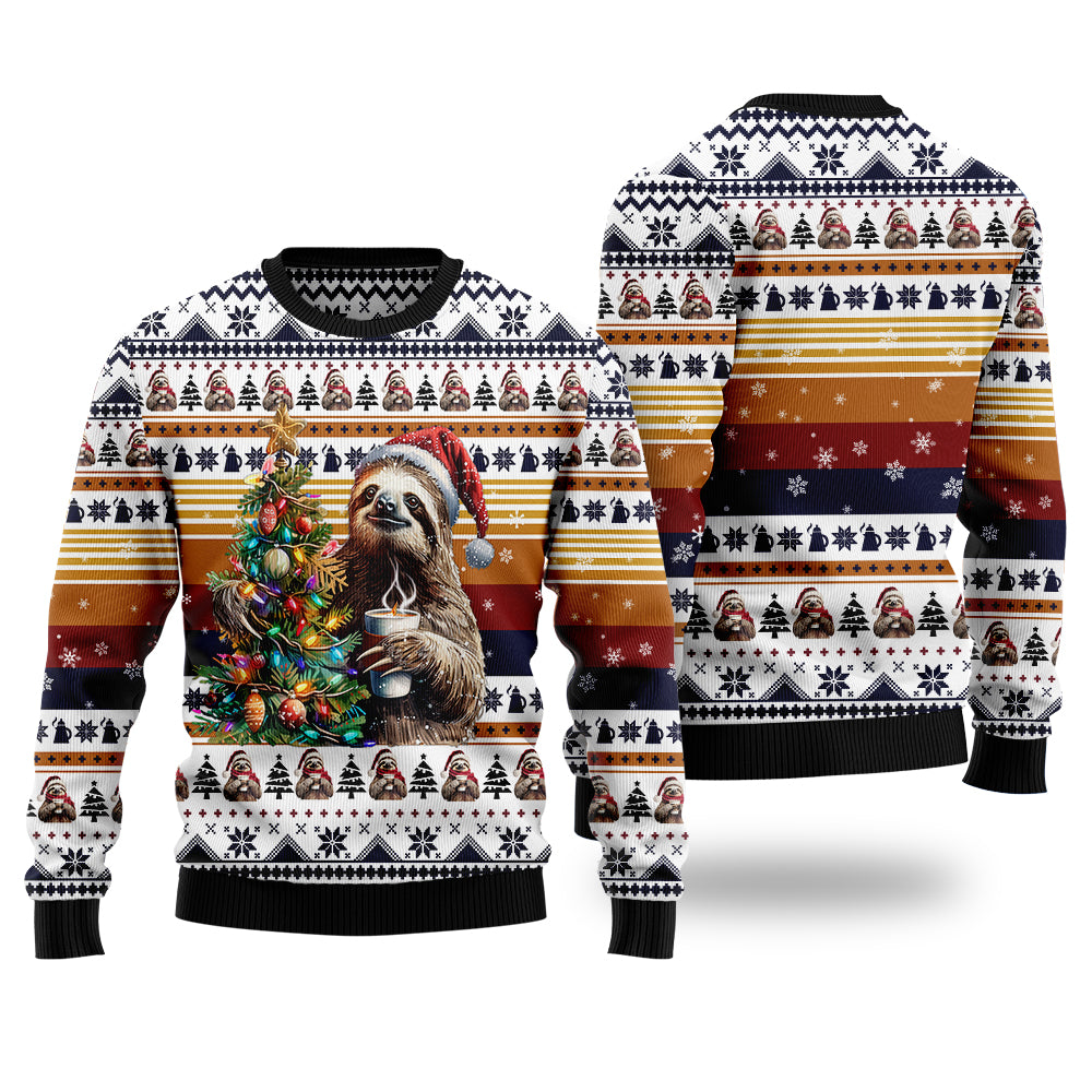 Festive Sloth Ugly Christmas Sweater
