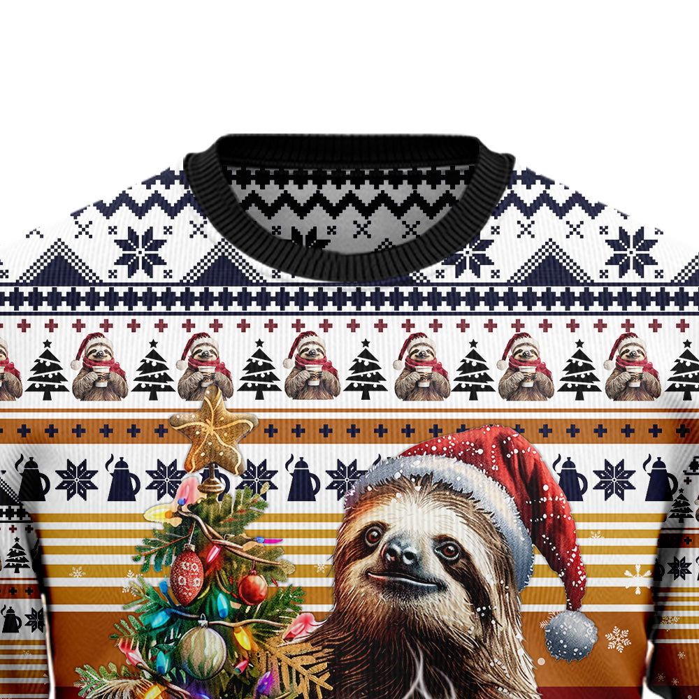 Festive Sloth Ugly Christmas Sweater