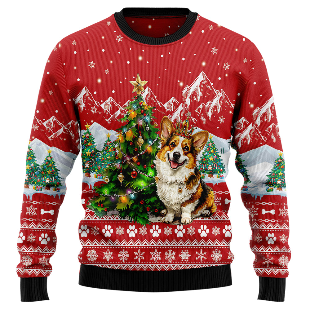 Corgi Ugly Christmas Sweater, Funny Dog Lover Holiday Sweatshirt, Cute Puppy Xmas Party Pullover for Men & Women