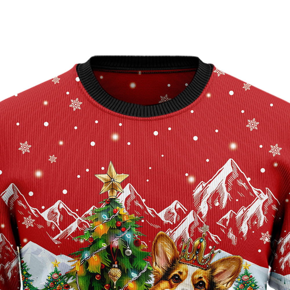 Corgi Ugly Christmas Sweater, Funny Dog Lover Holiday Sweatshirt, Cute Puppy Xmas Party Pullover for Men & Women