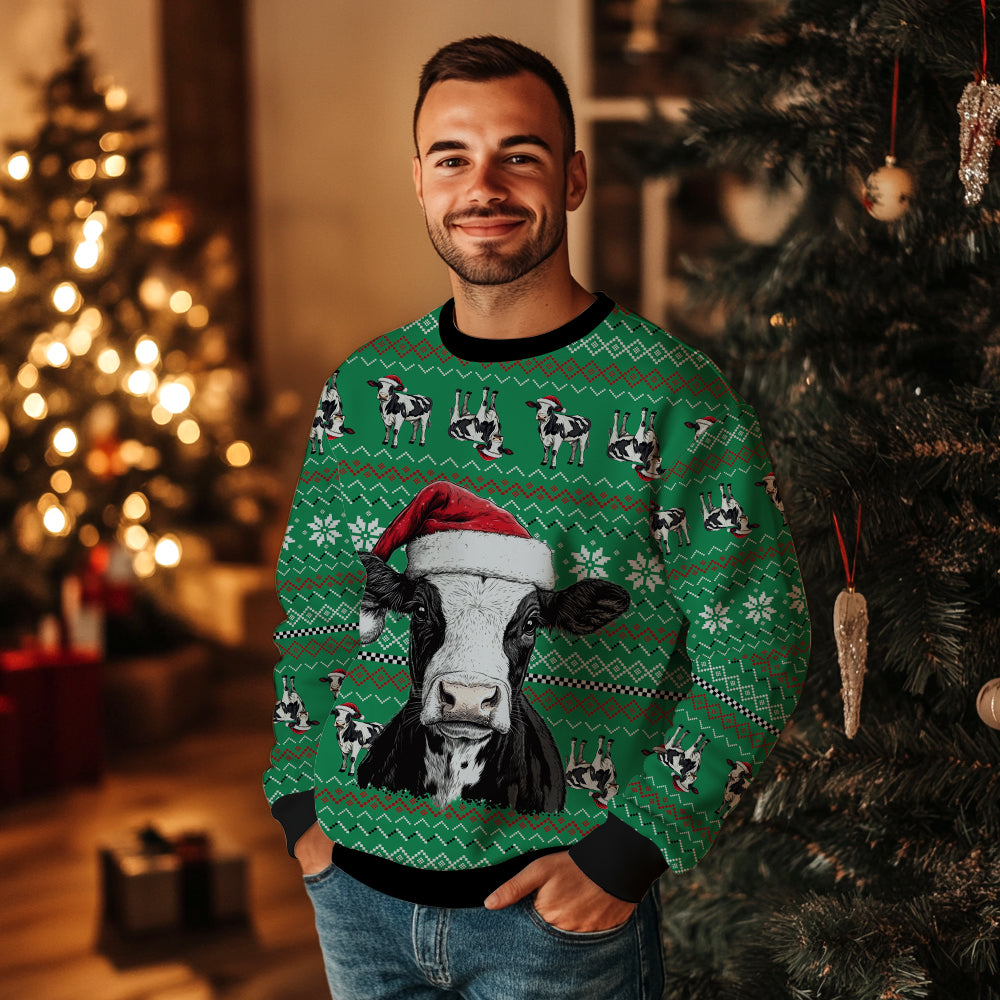 Festive Cow Ugly Christmas Sweater