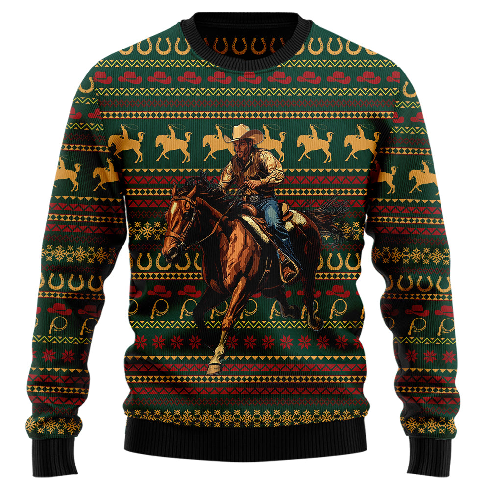 Western Cowboy Ugly Christmas Sweater