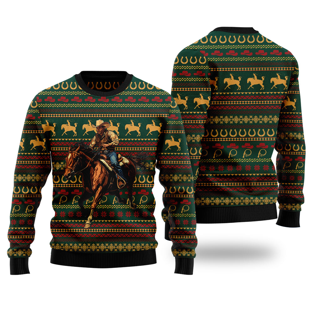 Western Cowboy Ugly Christmas Sweater