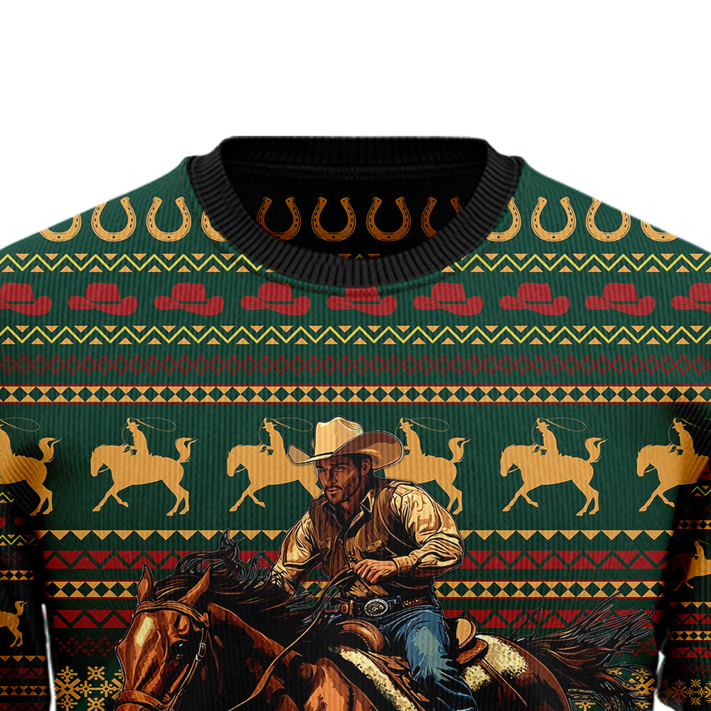 Western Cowboy Ugly Christmas Sweater
