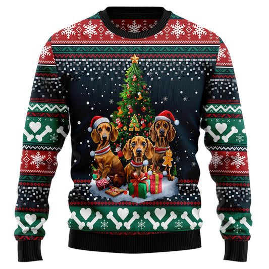 Cute Dachshund Family Ugly Christmas Sweater