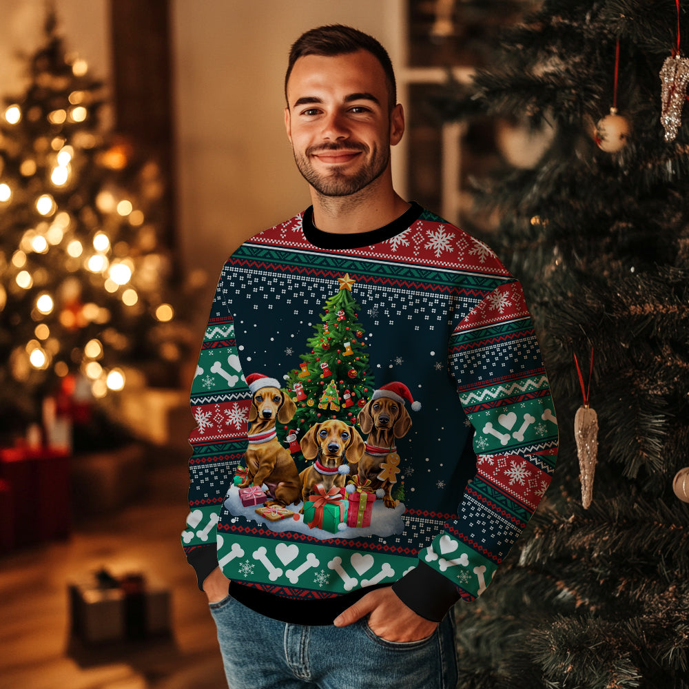 Cute Dachshund Ugly Christmas Sweater