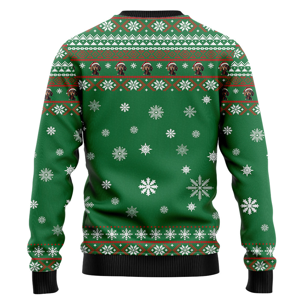 Funny Dachshund Dog Ugly Christmas Sweater, Cute Wiener Dog Lover Holiday Sweatshirt, Novelty Xmas Pullover Men Women