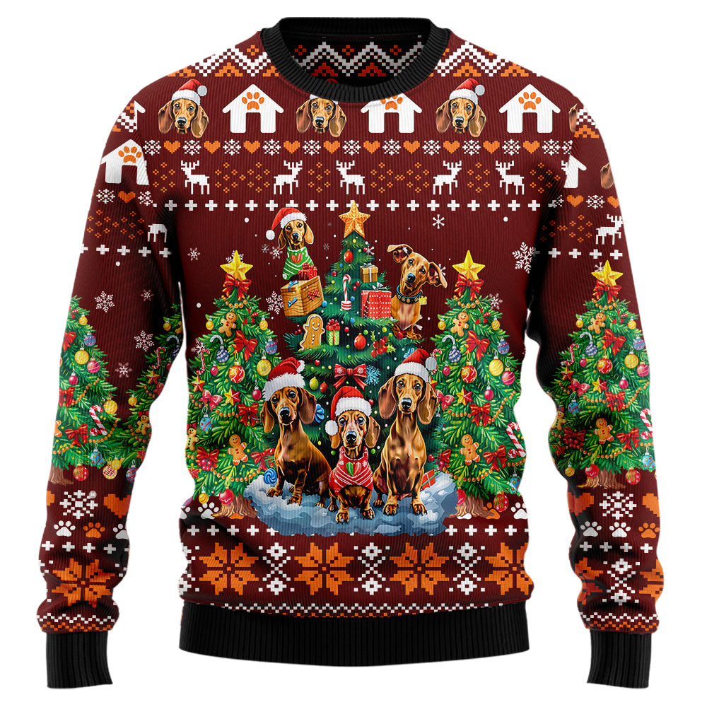 Dachshund Christmas Tree Ugly Christmas Sweater