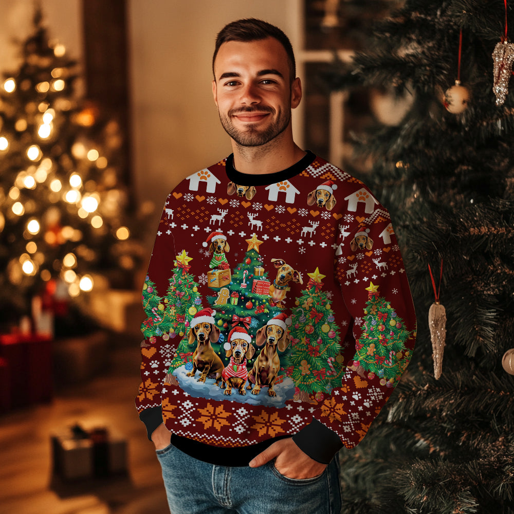 Dachshund Christmas Tree Ugly Christmas Sweater