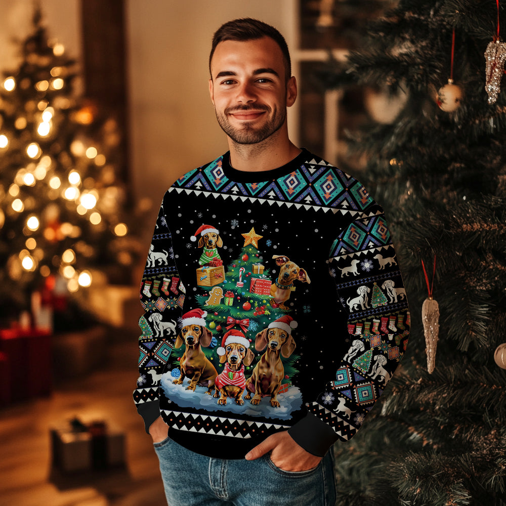 Cute Dachshund Ugly Christmas Sweater