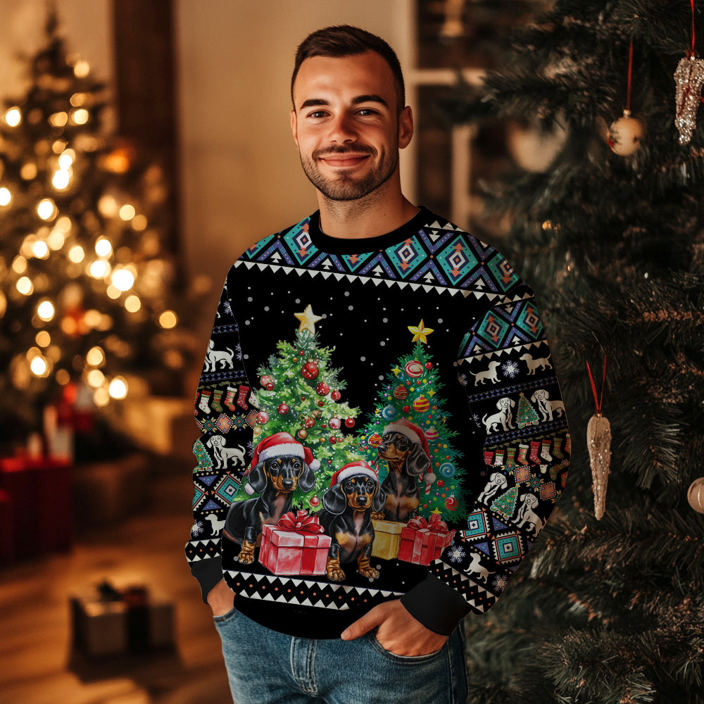 Cute Dachshund Ugly Christmas Sweater