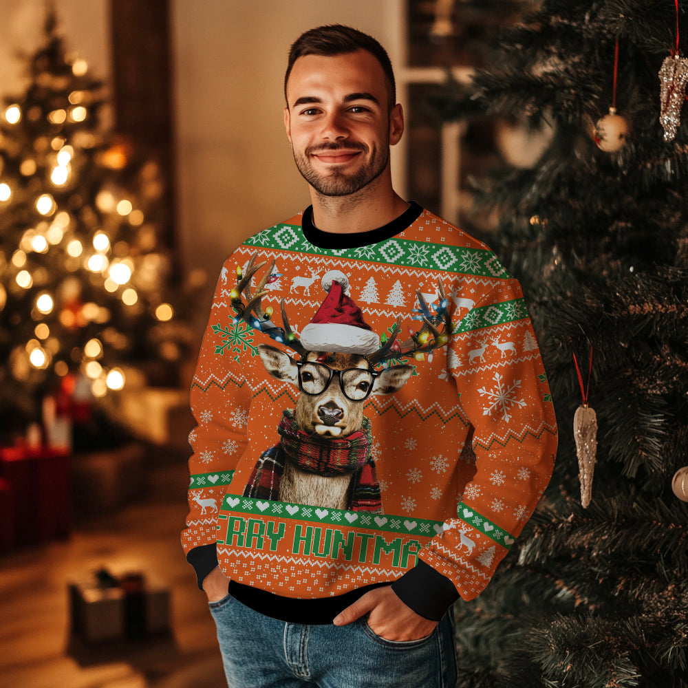 "Merry Huntmas" Deer Ugly Christmas Sweater