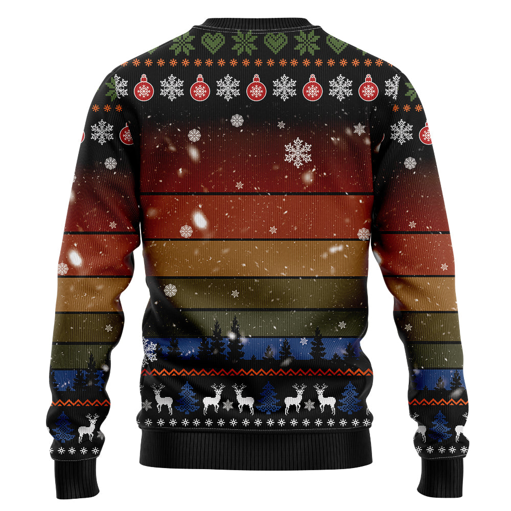 Reindeer Lights Ugly Christmas Sweater, Rustic Vintage Deer Holiday Pullover, Funny Xmas Party Sweatshirt Men Women