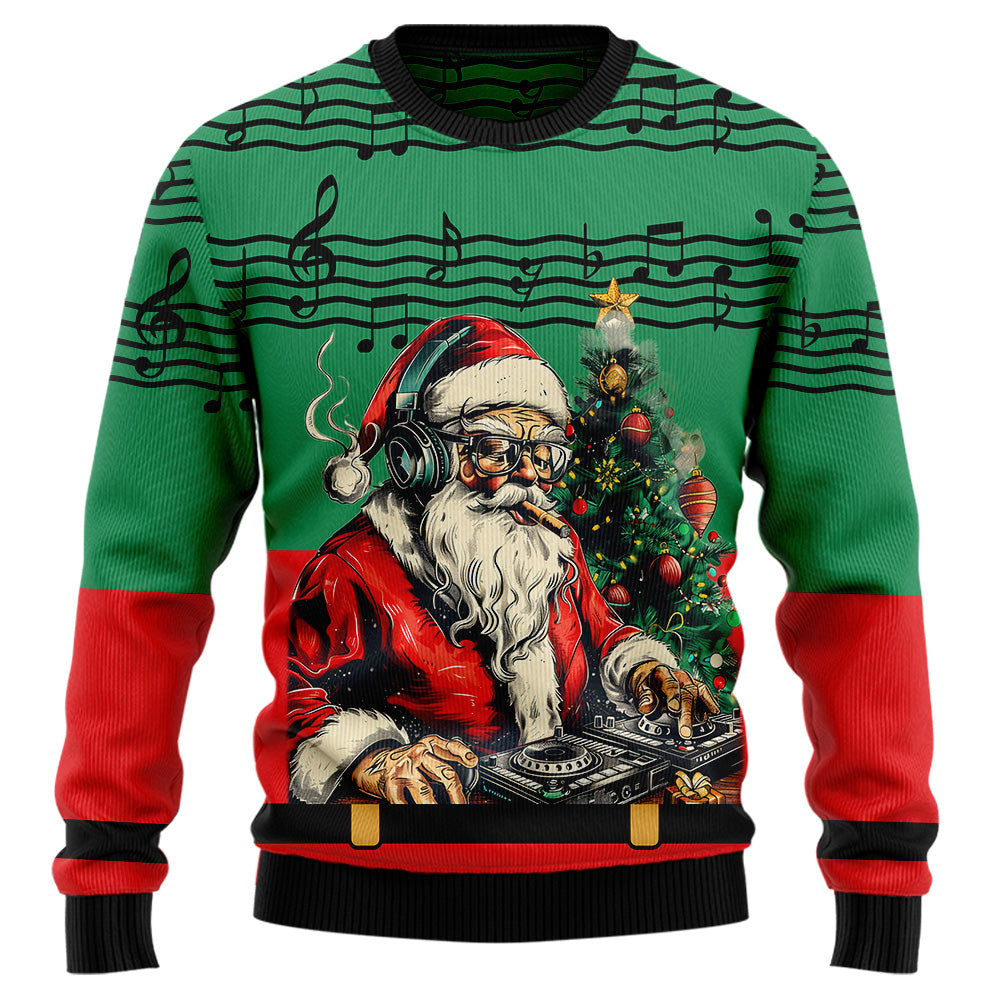 DJ Santa Claus Ugly Christmas Sweater
