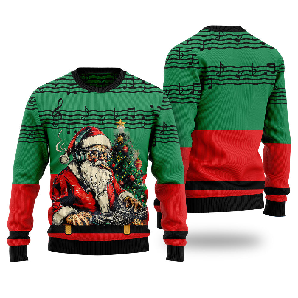 DJ Santa Claus Ugly Christmas Sweater