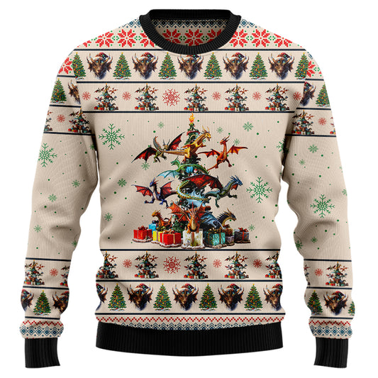 Fantasy Dragon Christmas Tree Ugly Christmas Sweater