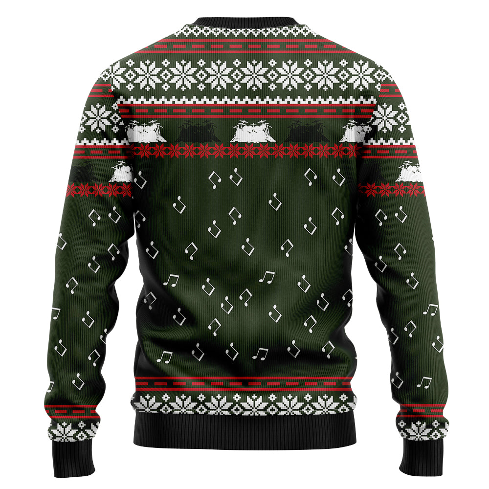 Rockin Santa Drummer Christmas Ugly Christmas Sweater