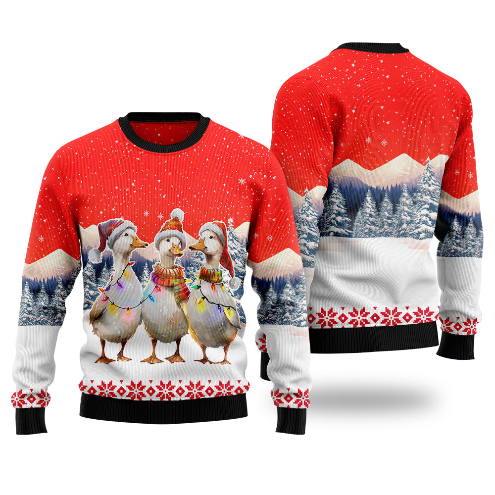 Festive Ducks Ugly Christmas Sweater