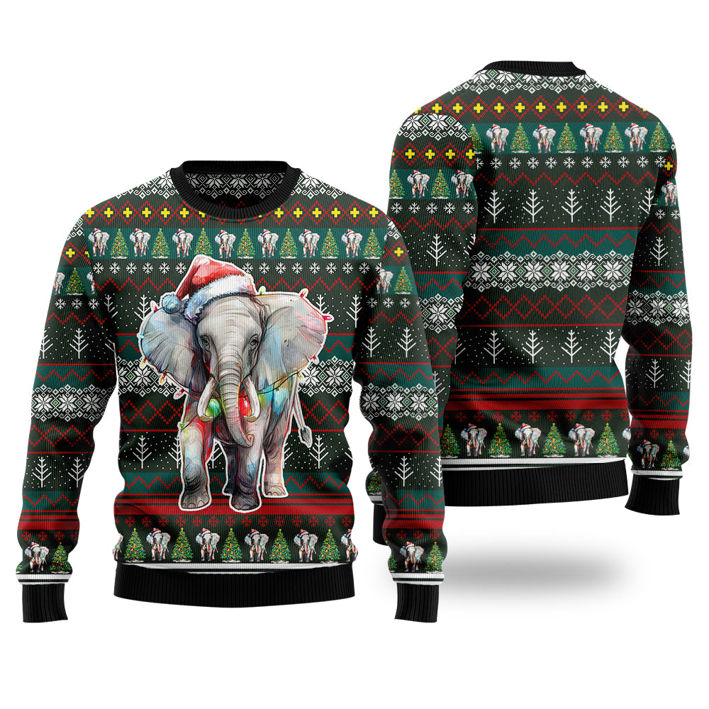Festive Elephant Ugly Christmas Sweater