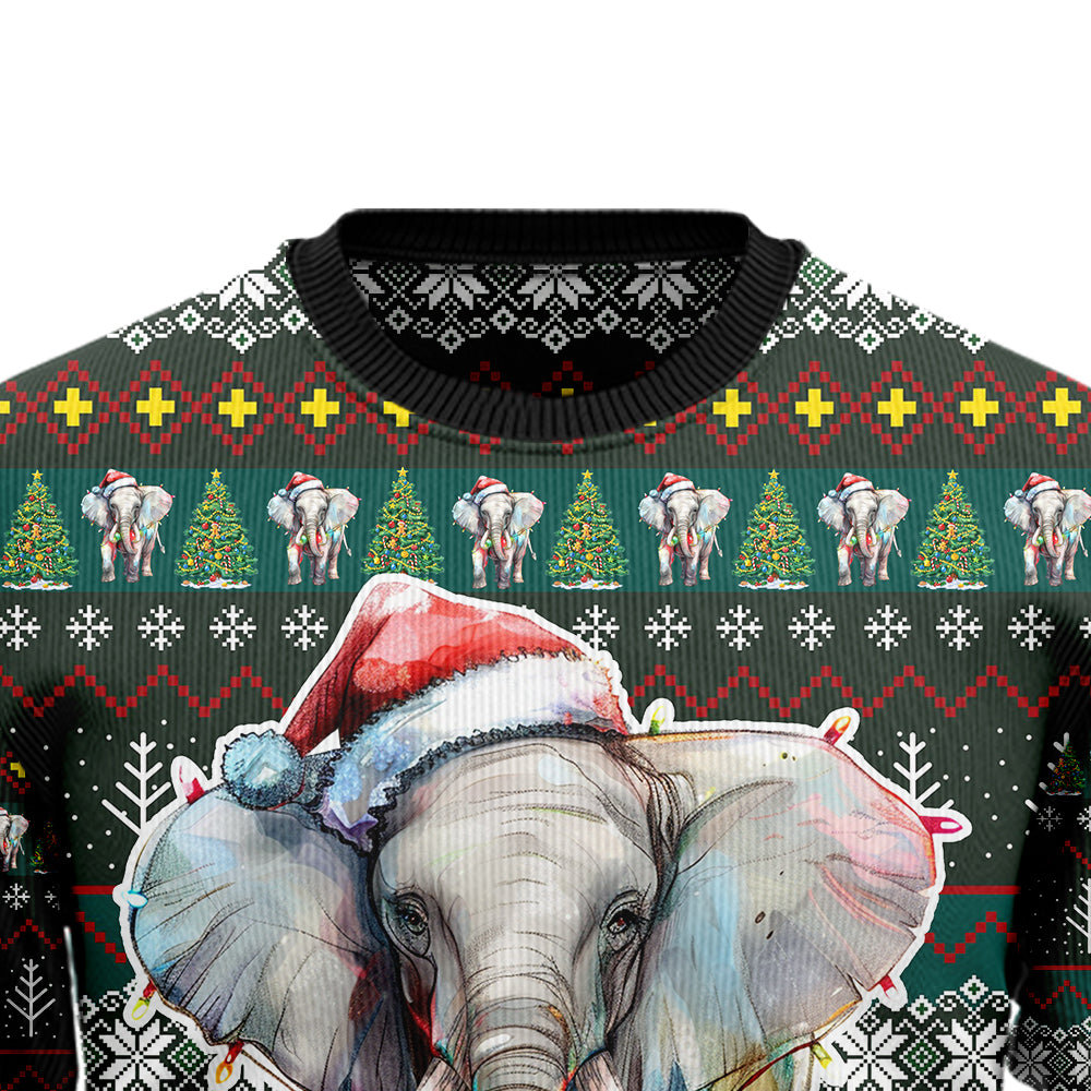 Festive Elephant Ugly Christmas Sweater
