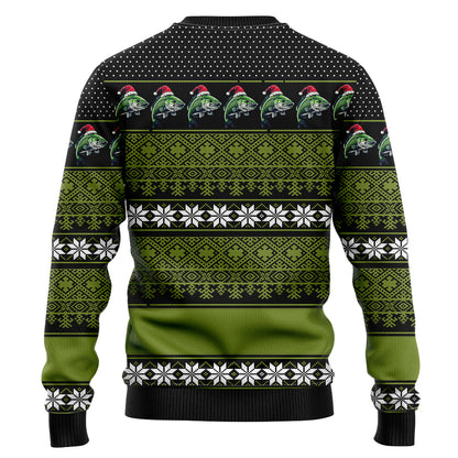 Merry Fishmas Bass Fishing Ugly Christmas Sweater