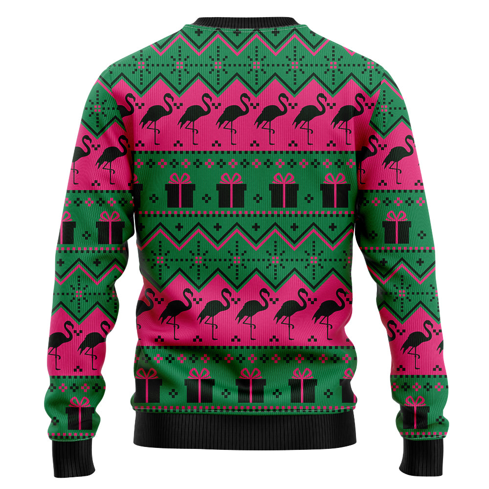 Festive Flamingo Christmas Tree Ugly Sweater