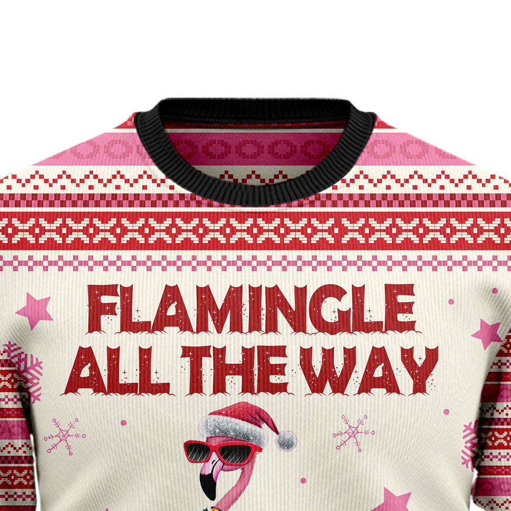 Flamingle All The Way Christmas Flamingo Ugly Sweater