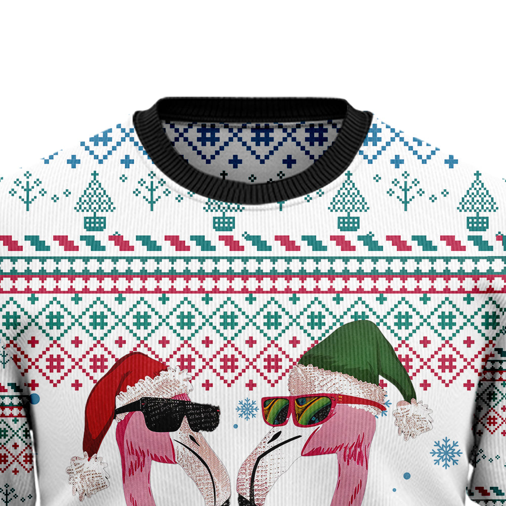 Tropical Flamingo Ugly Christmas Sweater
