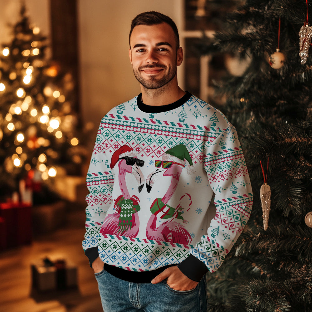 Tropical Flamingo Ugly Christmas Sweater