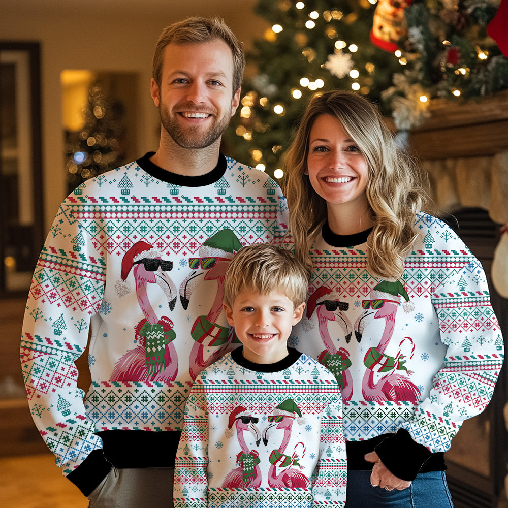 Tropical Flamingo Ugly Christmas Sweater
