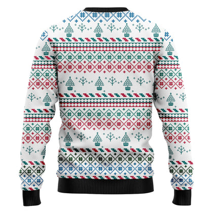 Festive Flamingos in Santa Hats Ugly Christmas Sweater