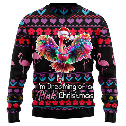 I'm Dreaming Of A Pink Christmas Flamingo Ugly Christmas Sweater