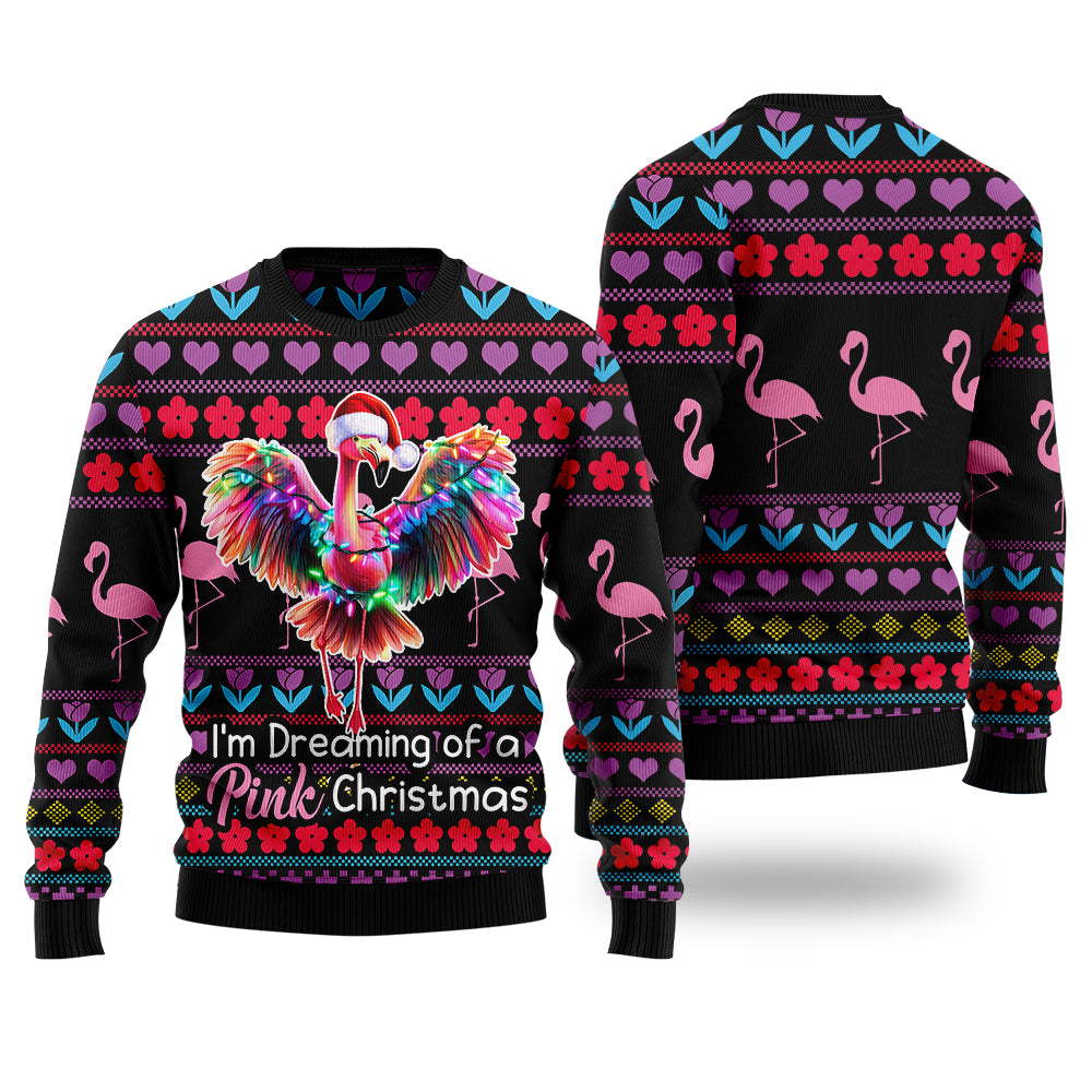 I'm Dreaming Of A Pink Christmas Flamingo Ugly Christmas Sweater