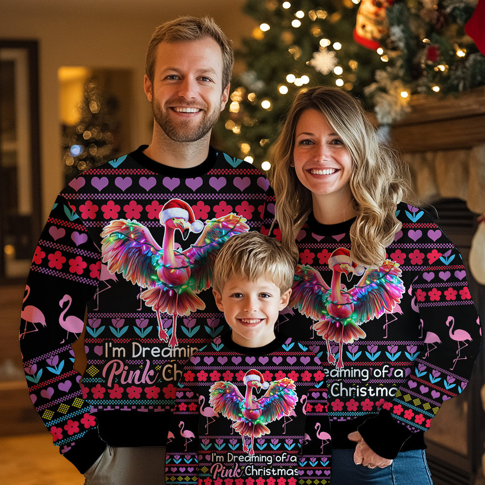 I'm Dreaming Of A Pink Christmas Flamingo Ugly Christmas Sweater
