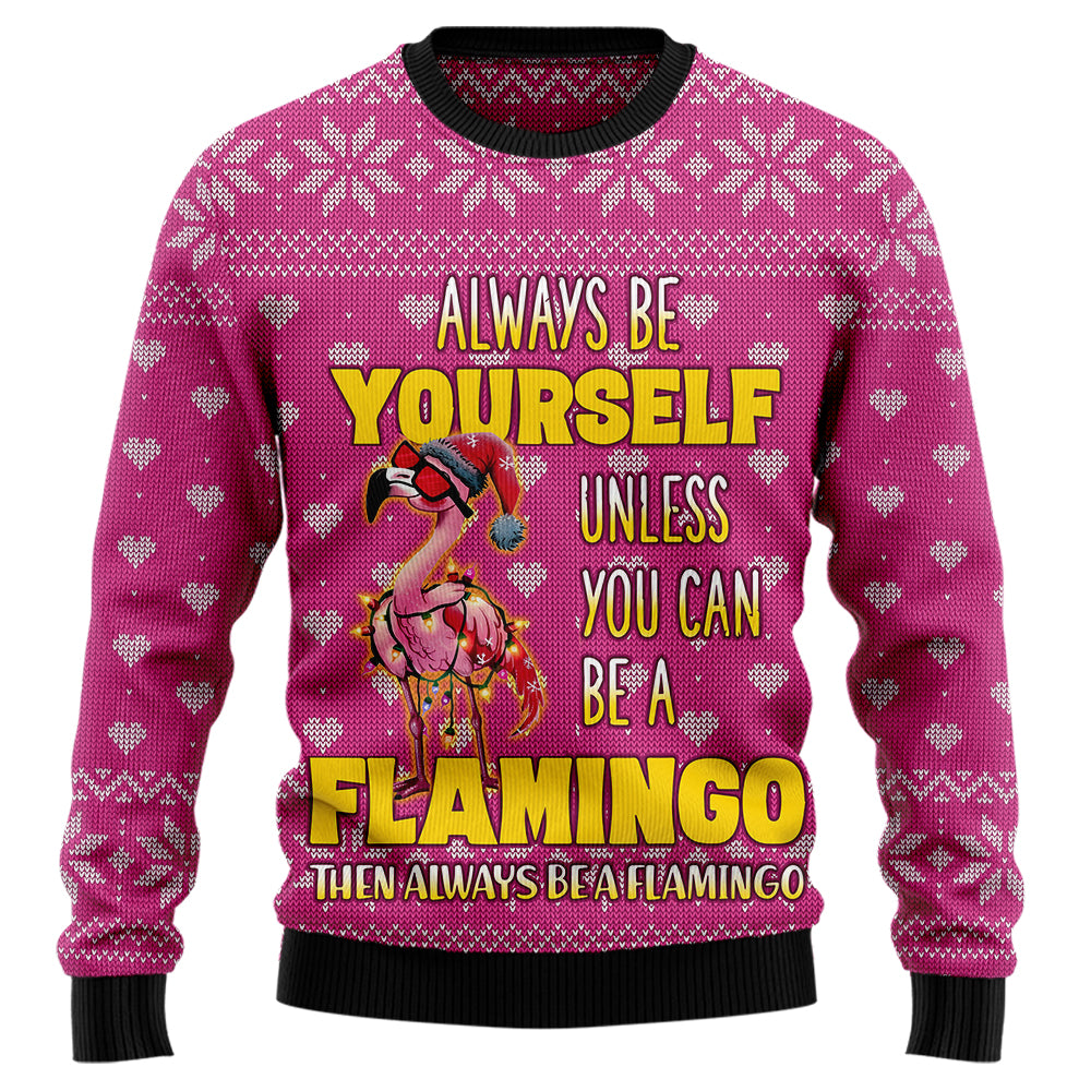 Always Be A Flamingo Ugly Christmas Sweater