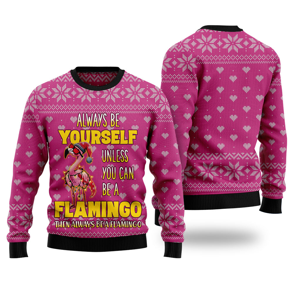 Always Be A Flamingo Ugly Christmas Sweater