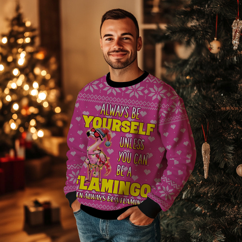 Always Be A Flamingo Ugly Christmas Sweater