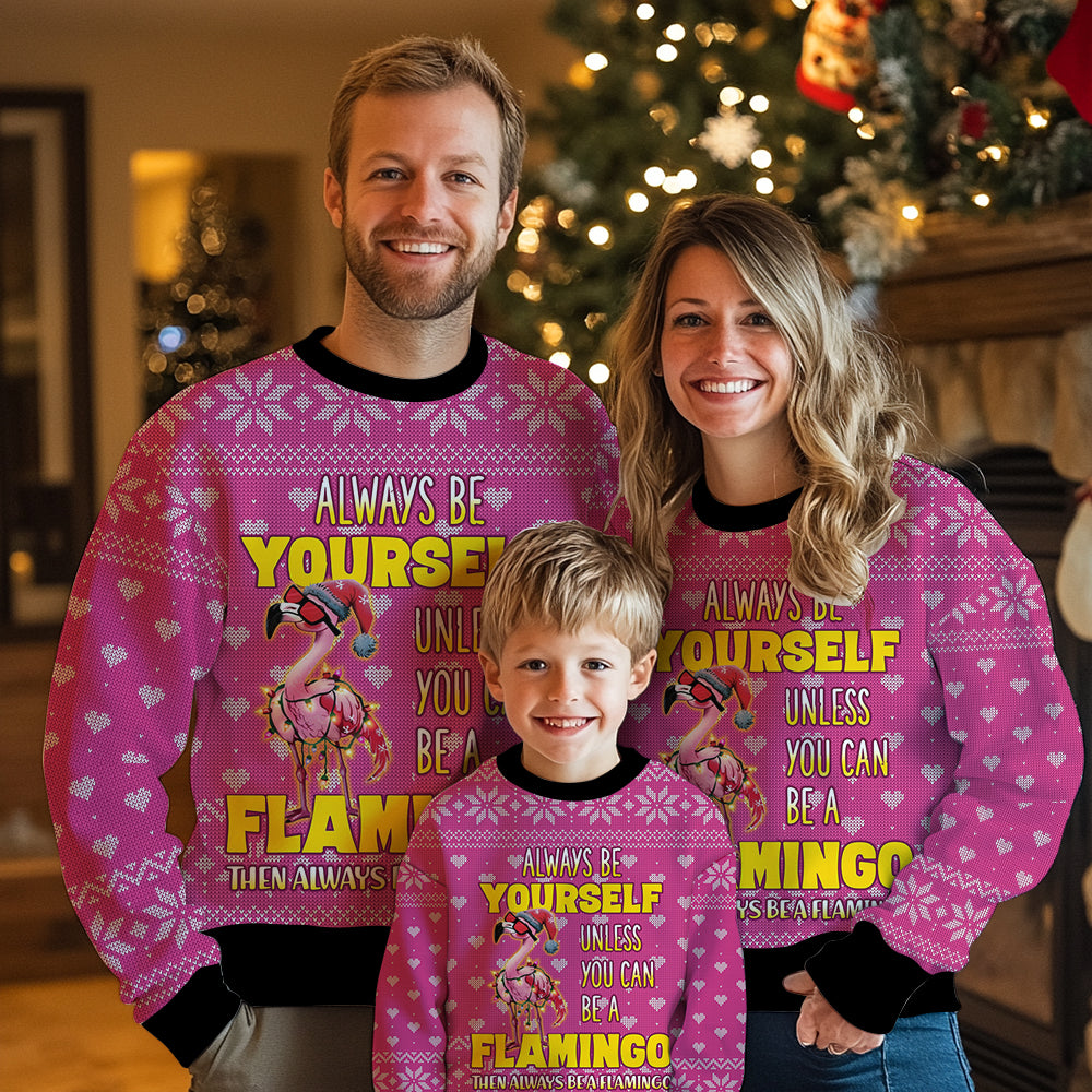 Always Be A Flamingo Ugly Christmas Sweater