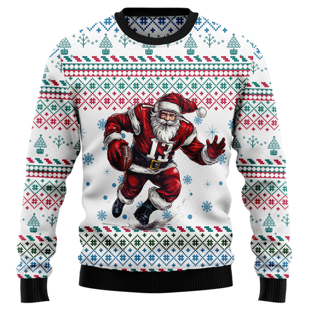 Touchdown Santa Football Ugly Christmas Sweater