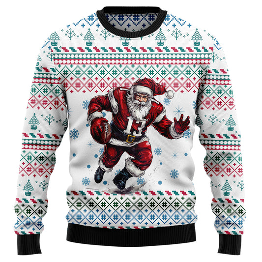 Touchdown Santa Football Ugly Christmas Sweater