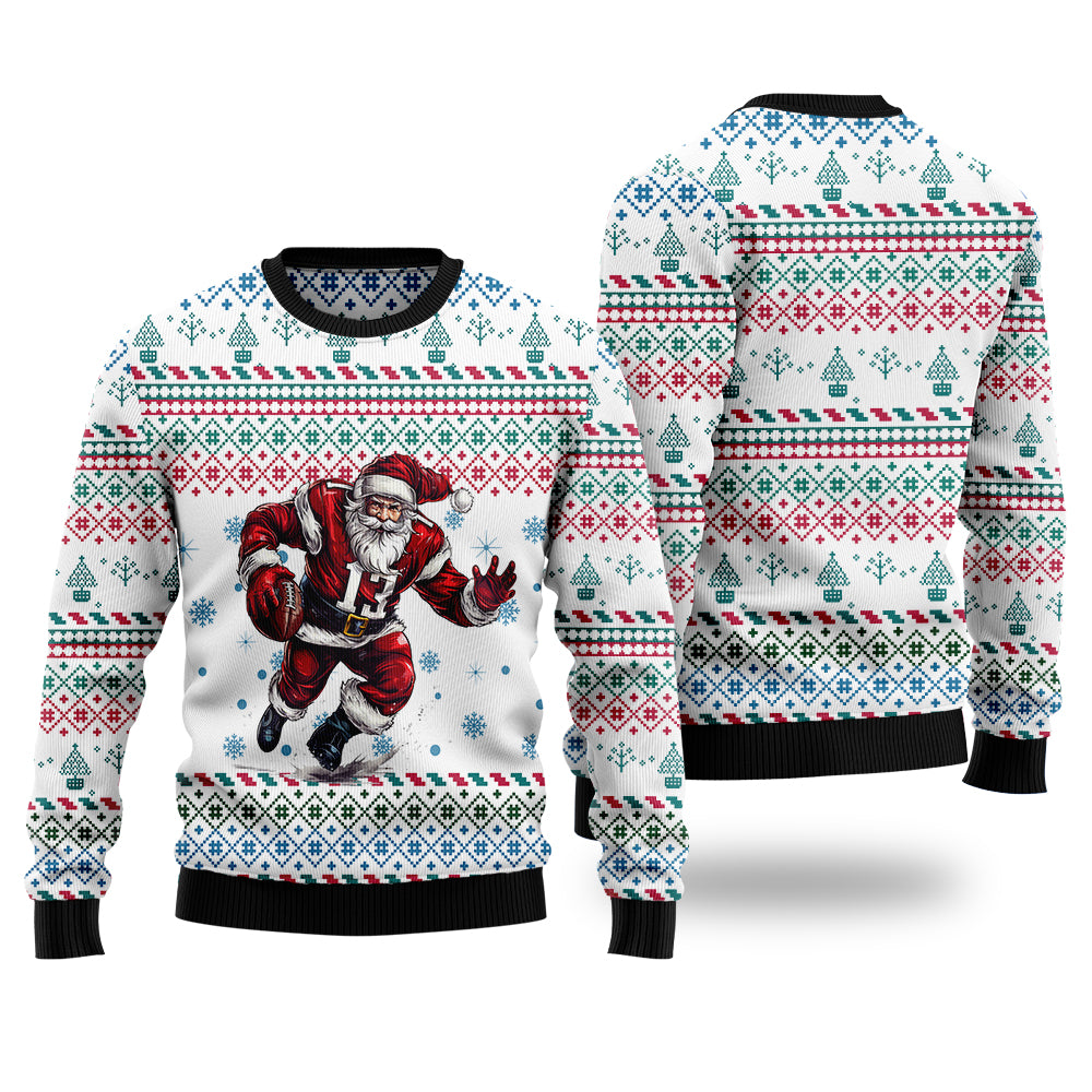 Touchdown Santa Football Ugly Christmas Sweater