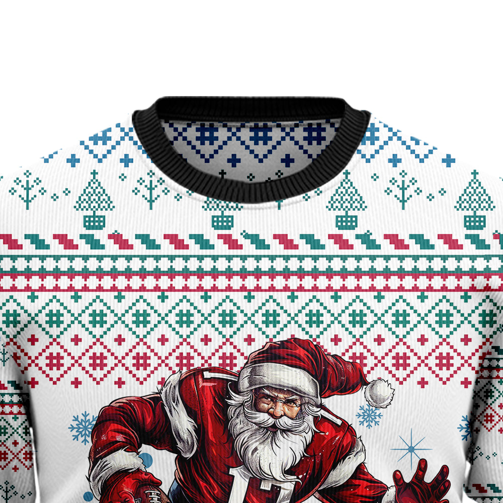 Touchdown Santa Football Ugly Christmas Sweater