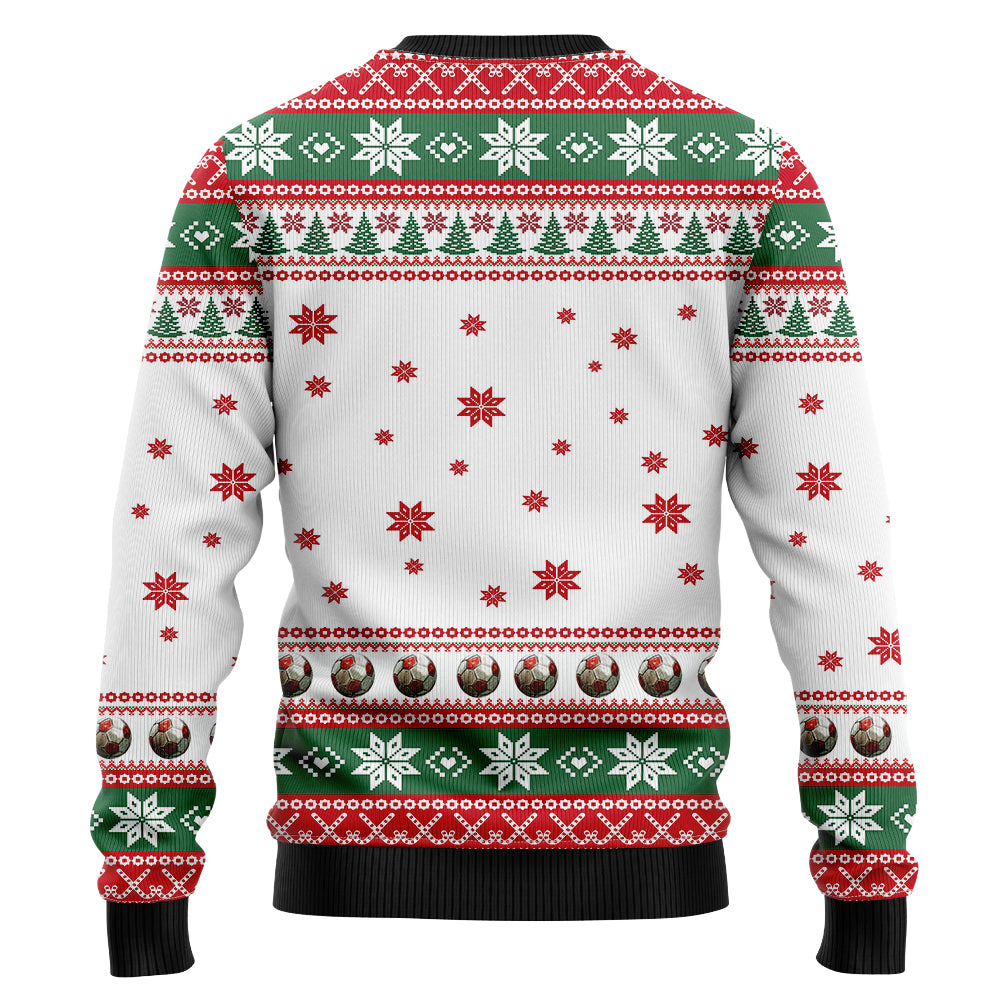 Santa Playing Soccer Ugly Christmas Sweater