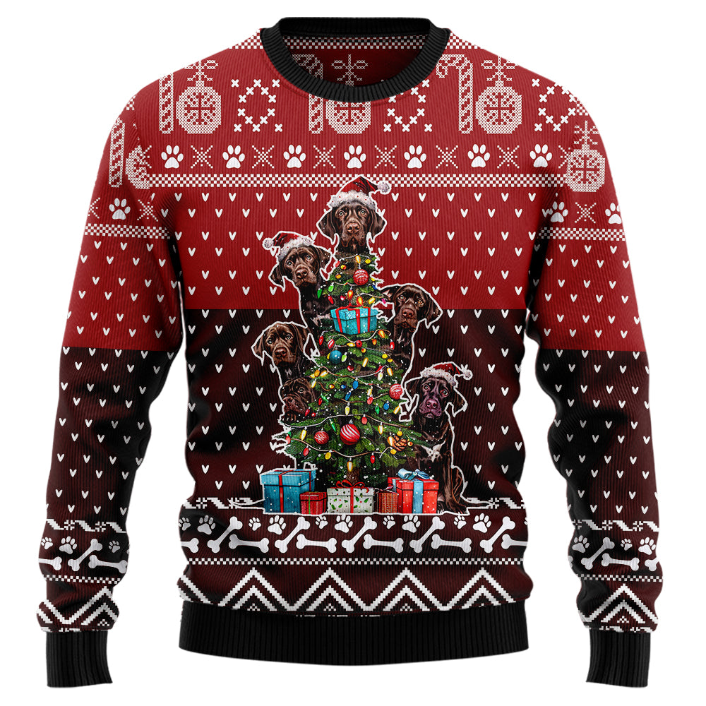 German Shorthaired Pointer Ugly Christmas Sweater, Funny Dog Holiday Sweatshirt, Cute Xmas Party Pullover Men Women
