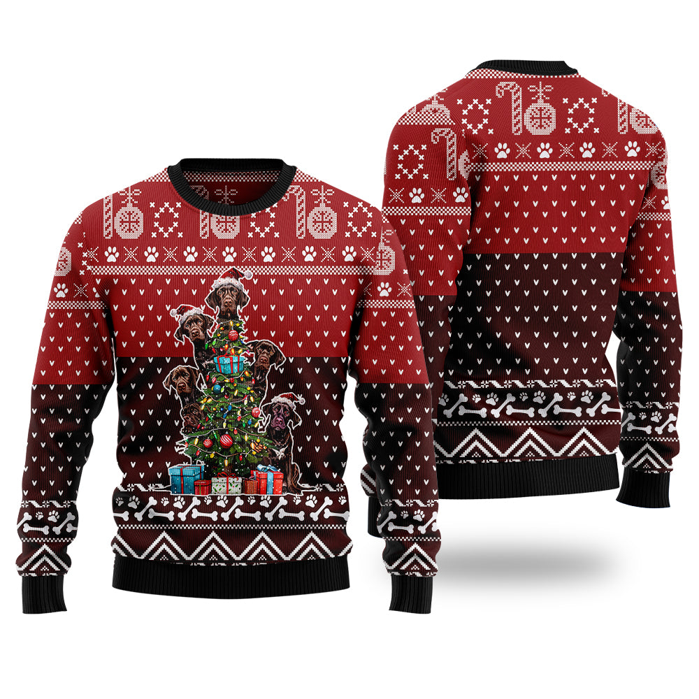 German Shorthaired Pointer Ugly Christmas Sweater, Funny Dog Holiday Sweatshirt, Cute Xmas Party Pullover Men Women