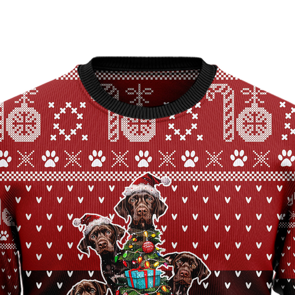 German Shorthaired Pointer Ugly Christmas Sweater, Funny Dog Holiday Sweatshirt, Cute Xmas Party Pullover Men Women