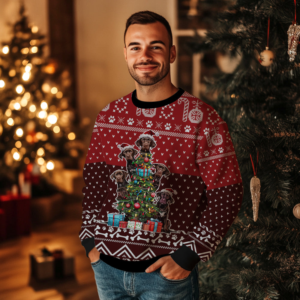 German Shorthaired Pointer Ugly Christmas Sweater, Funny Dog Holiday Sweatshirt, Cute Xmas Party Pullover Men Women