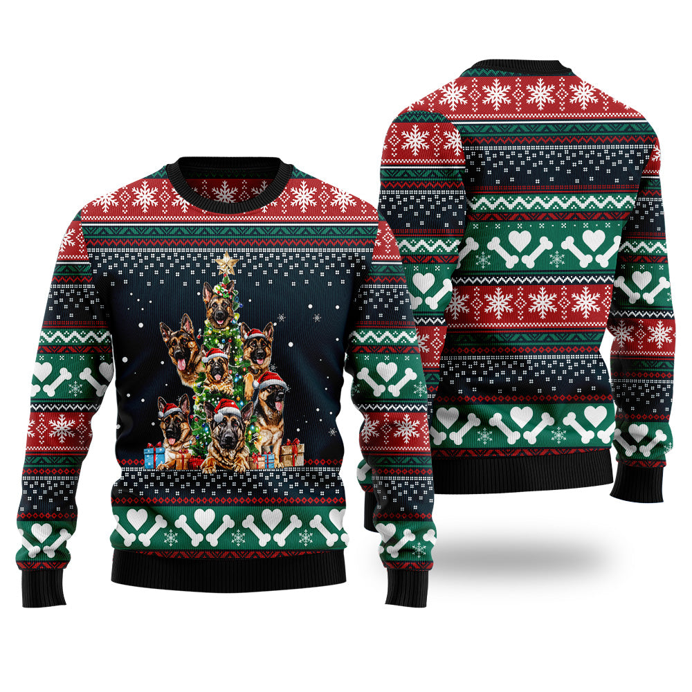 German Shepherd Christmas Tree Ugly Christmas Sweater